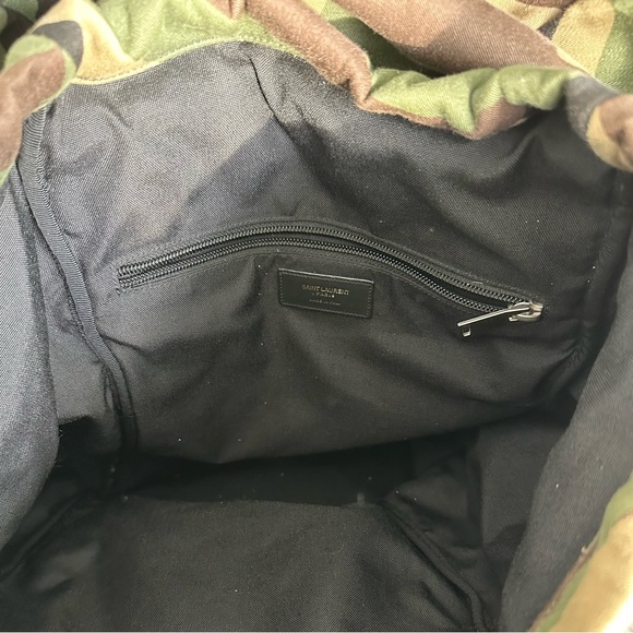 Saint Laurent Utilitarian Camo Print Backpack Green Multi - Picture 8 of 11
